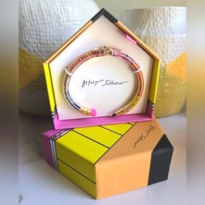 Betsey Johnson Back To School Multicolor Rhinestone Bracelet In Box
